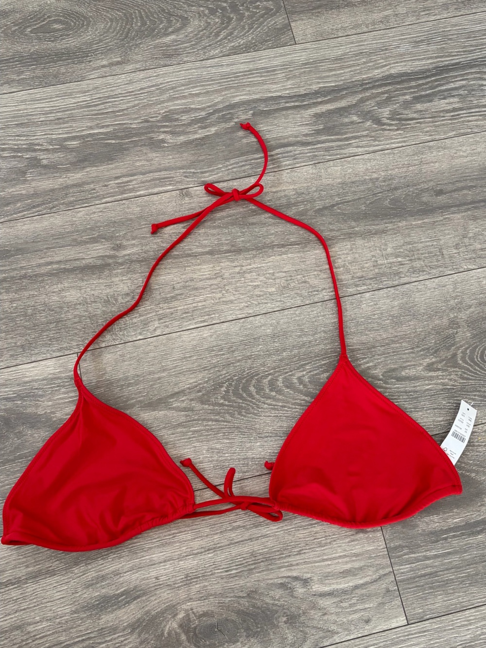 J. Crew Bright Red Bikini Top with Peach Lining